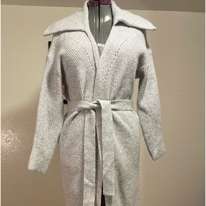 Express gray long warm women's coat